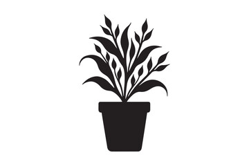 Fototapeta premium Potted Houseplant Silhouette SVG Botanical Clipart for Home Decor and Crafts