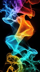 Obraz premium Colorful Abstract Smoke Waves Flowing in Ethereal Motion and Light