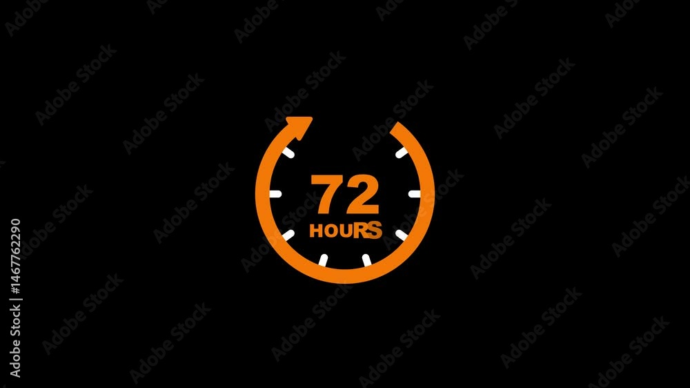 Poster 72 hours timers clocks, timer 72 hour icon. countdown icon. time measure. clock , timer (time passag