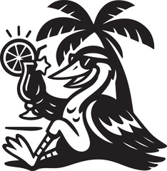 vector illustration of a tropical island