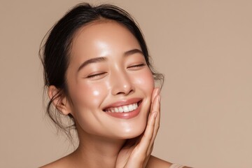 Radiant Woman: Serene Beauty, Glowing Skin, Soft Light