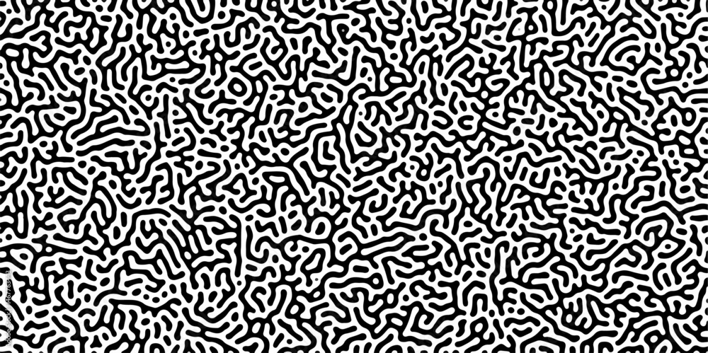 Poster abstract truing organic wallpaper turing reaction diffusion monochrome seamless pattern with chaotic