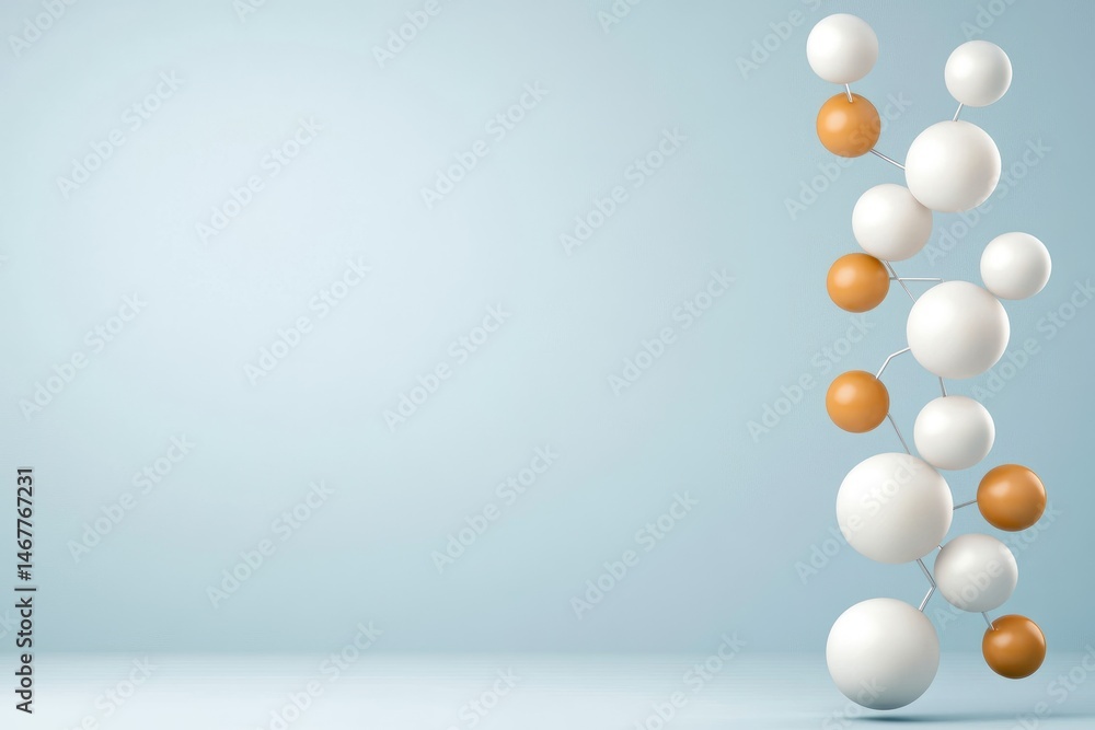 Poster molecular structure of spheres connection abstract science background