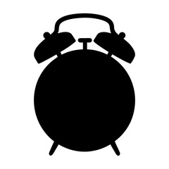 Silhouette of a Classic Alarm Clock Design, Time Management Concept