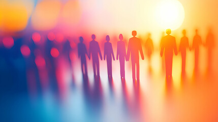 Silhouette of People Walking Towards Bright Light