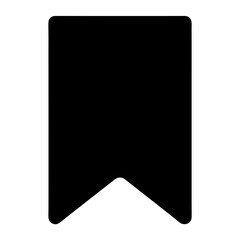 Simple black bookmark icon with rounded corners and pointed bottom shape
