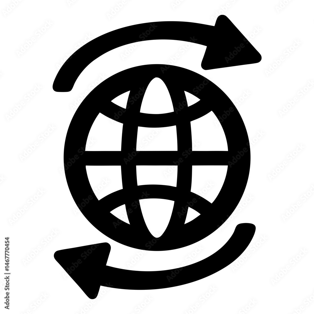 Poster global exchange and communication represented by arrowed lines and network diagram
