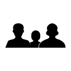 Silhouette Illustration of a Family Consisting of Mother, Father and Child