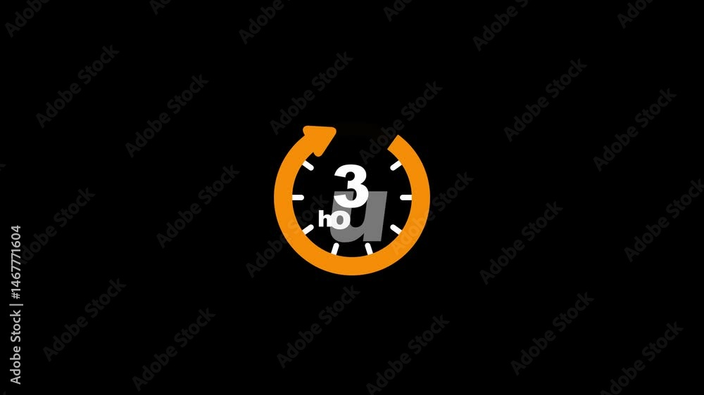 Poster 3 hours timers clocks, timer 3 hour icon, countdown icon. time measure. the chronometer icon is isol