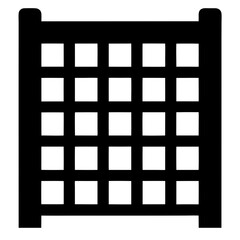 Black and White Grid Partition Screen with Twenty Five Square Openings