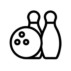 Icon of a bowling ball and pins representing the sport