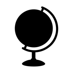Silhouette of a World Globe on a Stand Used for Geography Class