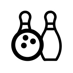 Icon of a bowling ball and pins representing the sport