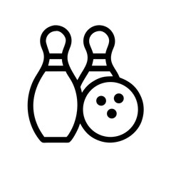 Icon of a bowling ball and pins representing the sport
