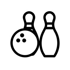 Icon of a bowling ball and pins representing the sport