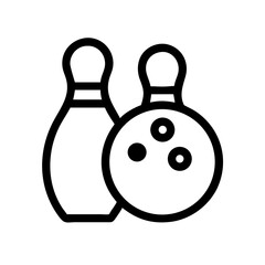 Icon of a bowling ball and pins representing the sport