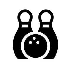 Icon of a bowling ball and pins representing the sport