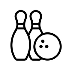 Icon of a bowling ball and pins representing the sport