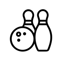 Icon of a bowling ball and pins representing the sport
