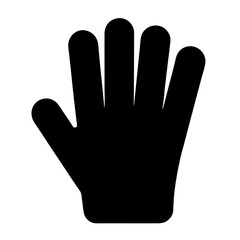 Black and white illustration of an open hand with four fingers