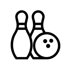 Icon of a bowling ball and pins representing the sport