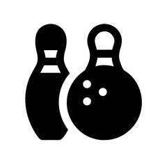 Icon of a bowling ball and pins representing the sport