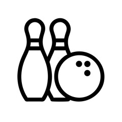 Icon of a bowling ball and pins representing the sport