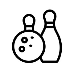 Icon of a bowling ball and pins representing the sport