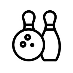 Icon of a bowling ball and pins representing the sport