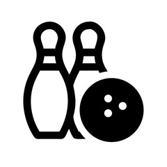 Icon of a bowling ball and pins representing the sport