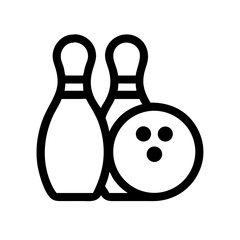 Icon of a bowling ball and pins representing the sport