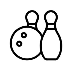 Icon of a bowling ball and pins representing the sport