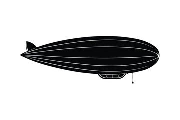 Obraz premium Silhouette art illustration of a dirigible airship.eps