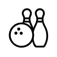 Icon of a bowling ball and pins representing the sport