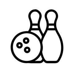 Icon of a bowling ball and pins representing the sport