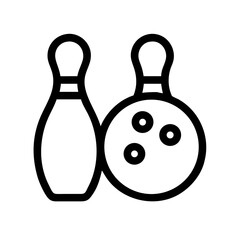 Icon of a bowling ball and pins representing the sport