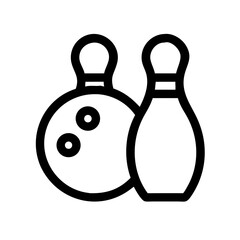 Icon of a bowling ball and pins representing the sport