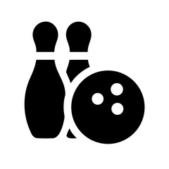 Icon of a bowling ball and pins representing the sport