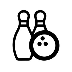 Icon of a bowling ball and pins representing the sport