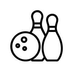 Icon of a bowling ball and pins representing the sport