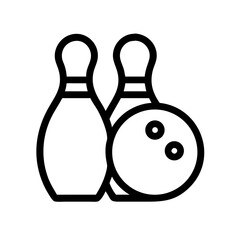 Icon of a bowling ball and pins representing the sport