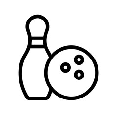 Icon of a bowling ball and pins representing the sport