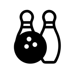 Icon of a bowling ball and pins representing the sport