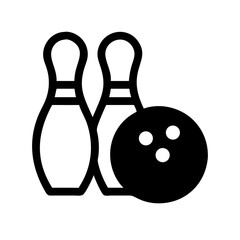 Icon of a bowling ball and pins representing the sport