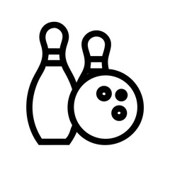 Icon of a bowling ball and pins representing the sport