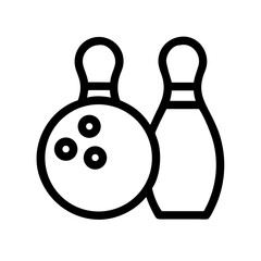 Icon of a bowling ball and pins representing the sport