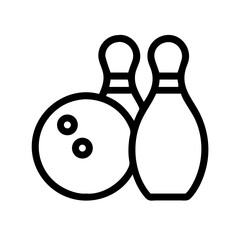 Icon of a bowling ball and pins representing the sport
