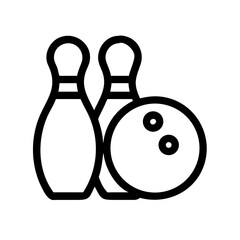 Icon of a bowling ball and pins representing the sport
