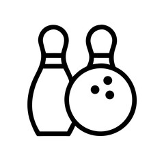 Icon of a bowling ball and pins representing the sport