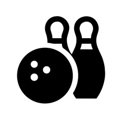 Icon of a bowling ball and pins representing the sport